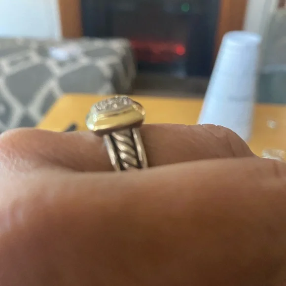 Authentic David Yurman 18k Gold & Sterling Silver Diamond Ring Rings